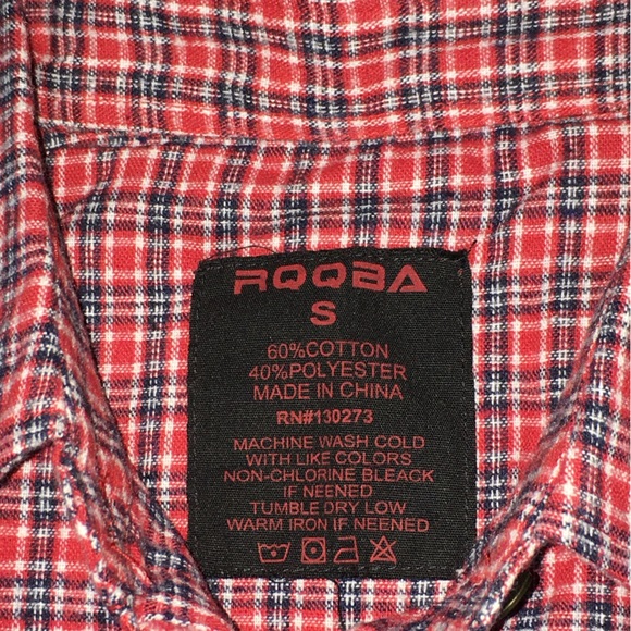 RQQBA Red Plaid Button Down Brushed Flannel Shirt - Women’s Small NWT - Picture 8 of 10